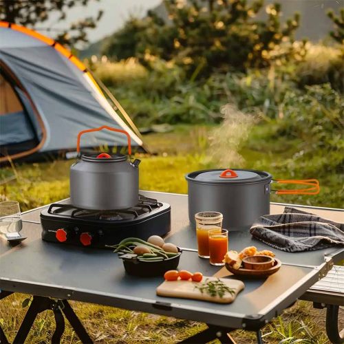 With cooking utensils in hand, you can cook while camping and enjoy natural delicacies