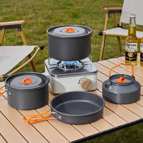 Outdoor cooking utensils, essential for camping, cooking food and enjoying nature